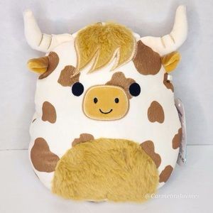 ALONZO 🐮 Brown Spotted Highland Cow Original Squishmallow By Kellytoy NWT